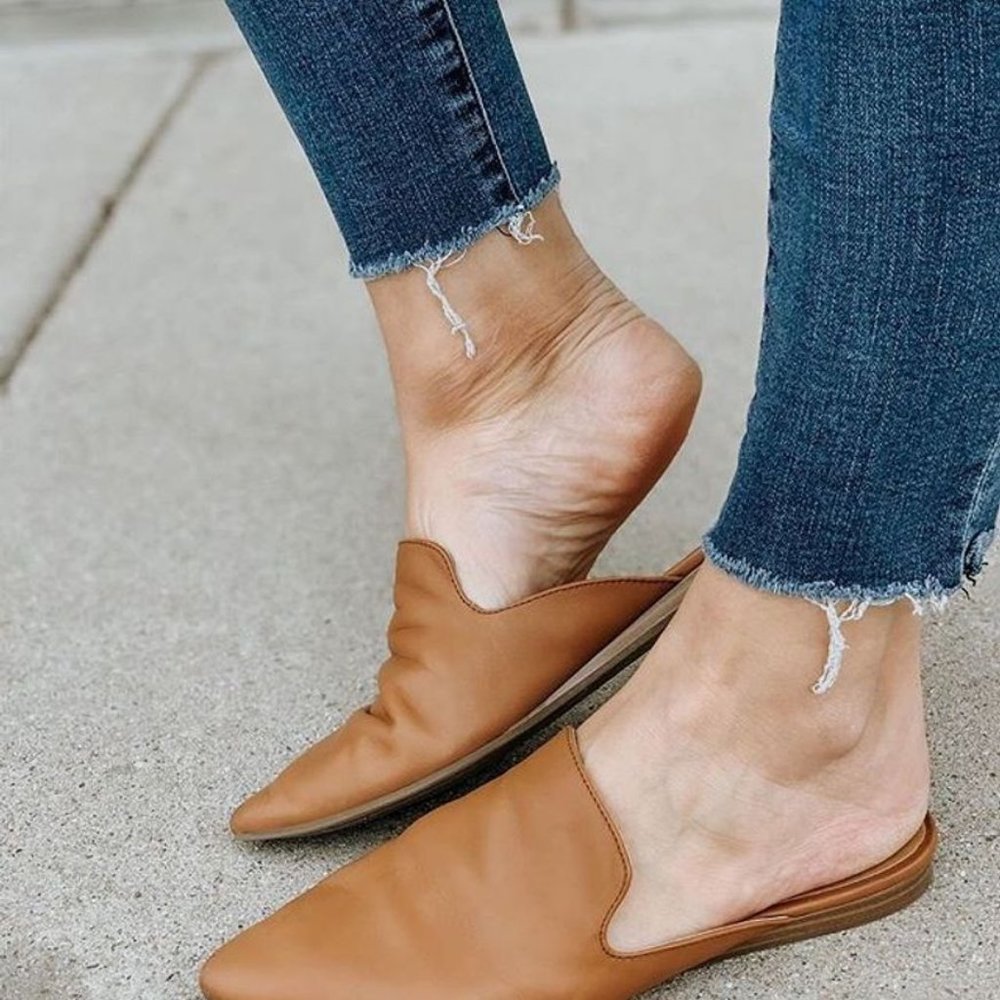 Lucky Brand Cognac Brynnuh Mules Size 9